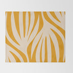 Maldives Minimalist Botanical Abstract in Honey Mustard  Throw Blanket Gallery Image 2