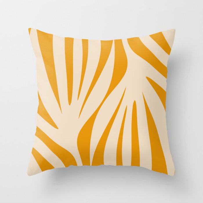Maldives Minimalist Botanical Abstract in Honey Mustard  Throw Pillow Gallery Image 1