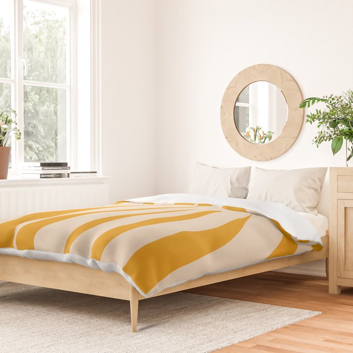 Maldives Minimalist Botanical Abstract in Honey Mustard  Duvet Cover Gallery Image 2