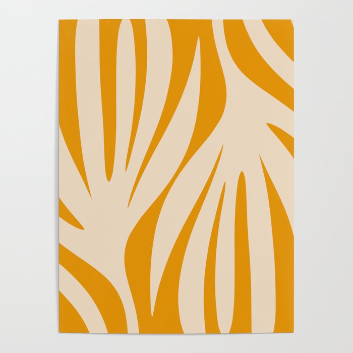 Maldives Minimalist Botanical Abstract in Honey Mustard  Poster Gallery Image 1