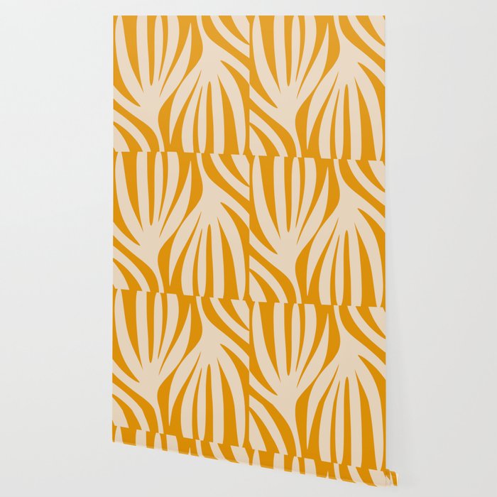 Maldives Minimalist Botanical Abstract in Honey Mustard  Wallpaper Gallery Image 2
