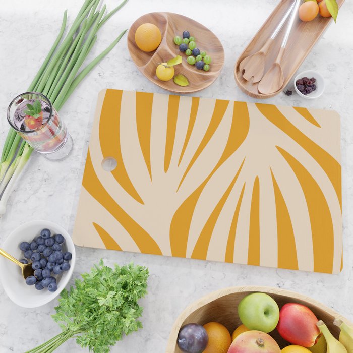 Maldives Minimalist Botanical Abstract in Honey Mustard  Cutting Board Gallery Image 2
