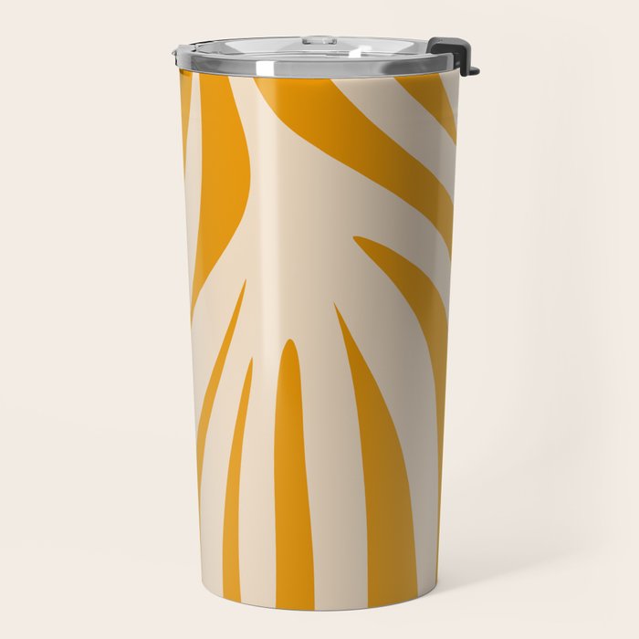 Maldives Minimalist Botanical Abstract in Honey Mustard  Travel Mug Gallery Image 2