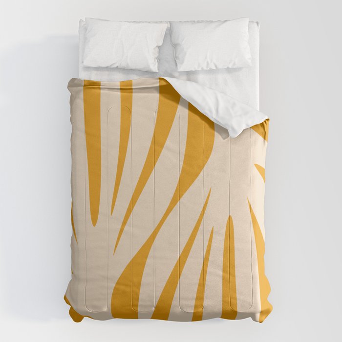 Maldives Minimalist Botanical Abstract in Honey Mustard  Comforter Gallery Image 6