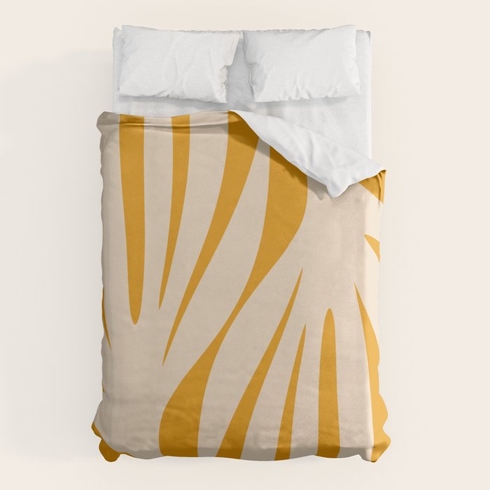 Maldives Minimalist Botanical Abstract in Honey Mustard  Duvet Cover Gallery Image 6