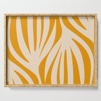 Maldives Minimalist Botanical Abstract in Honey Mustard  Serving Tray Gallery Image 1