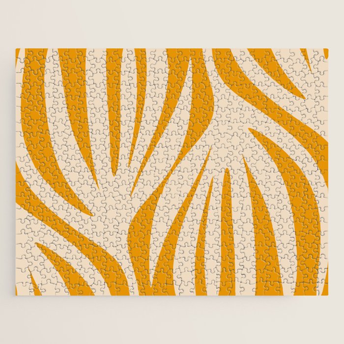 Maldives Minimalist Botanical Abstract in Honey Mustard  Jigsaw Puzzle Gallery Image 1
