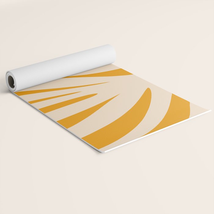 Maldives Minimalist Botanical Abstract in Honey Mustard  Yoga Mat Gallery Image 2
