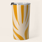Maldives Minimalist Botanical Abstract in Honey Mustard  Travel Mug Gallery Image 3
