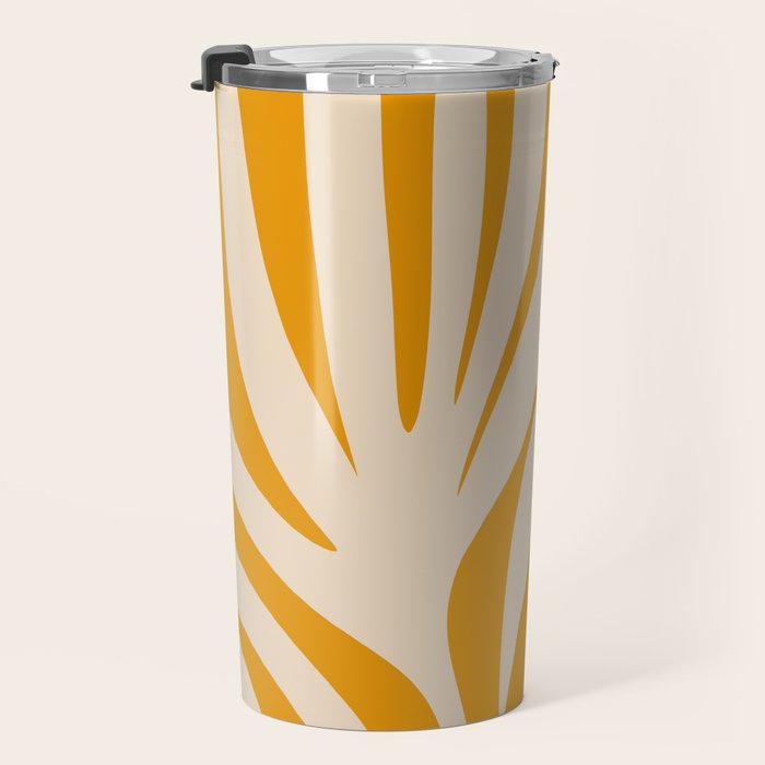 Maldives Minimalist Botanical Abstract in Honey Mustard  Travel Mug Gallery Image 3