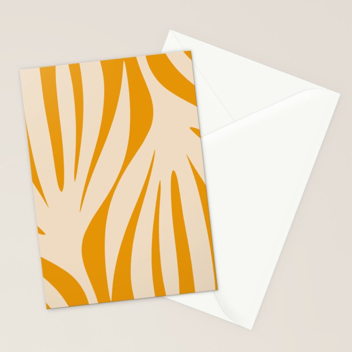 Maldives Minimalist Botanical Abstract in Honey Mustard  Stationery Card Gallery Image 2
