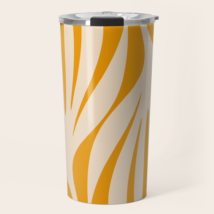 Maldives Minimalist Botanical Abstract in Honey Mustard  Travel Mug Gallery Image 1