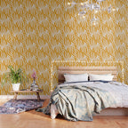 Maldives Minimalist Botanical Abstract in Honey Mustard  Wallpaper Gallery Image 3