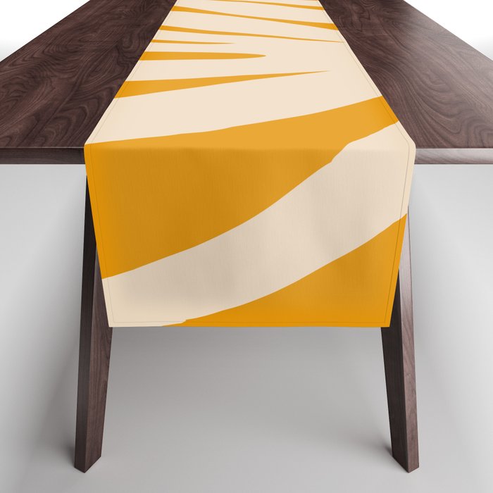 Maldives Minimalist Botanical Abstract in Honey Mustard  Table Runner Gallery Image 1