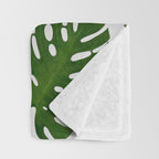 Monstera Leaf III Throw Blanket Gallery Image 3