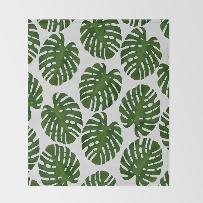 Monstera Leaf III Throw Blanket Gallery Image 2