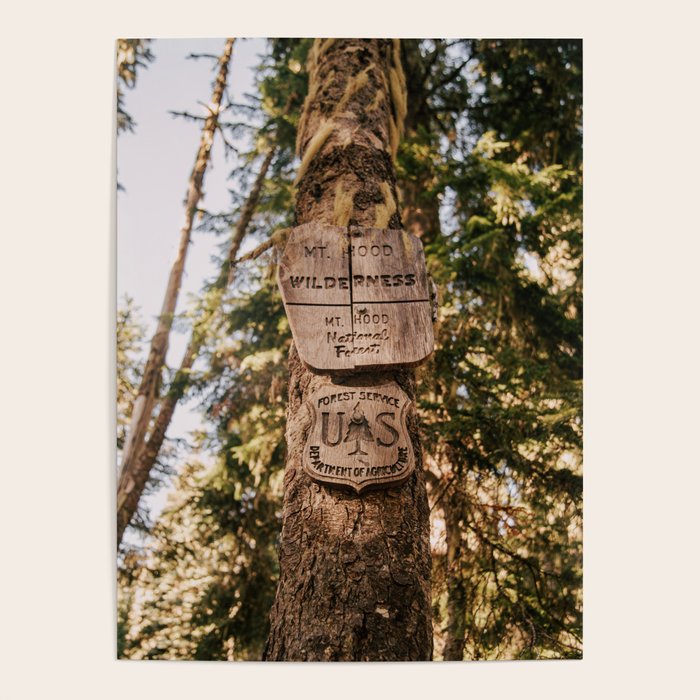 Mt Hood Wilderness Sign Poster Gallery Image 1