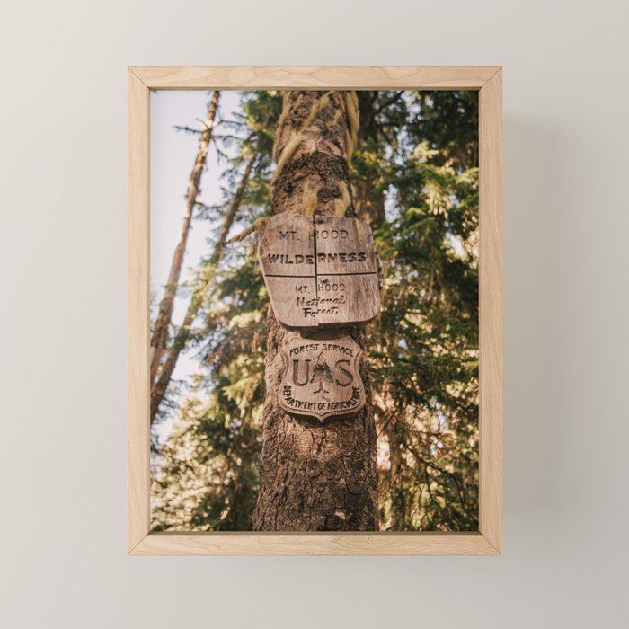 Mt Hood Wilderness Sign Mini Art Print Gallery Image 1