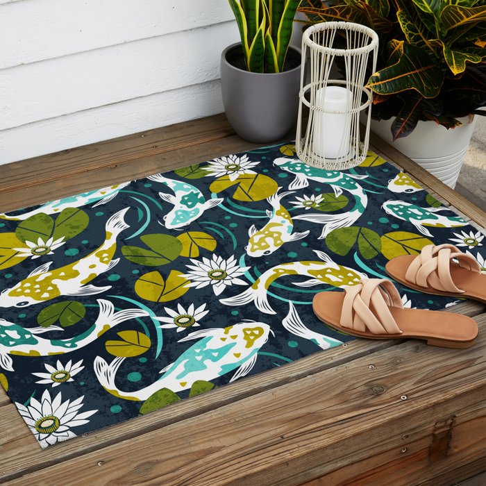 Koi Pond - Green Outdoor Rug Gallery Image 2
