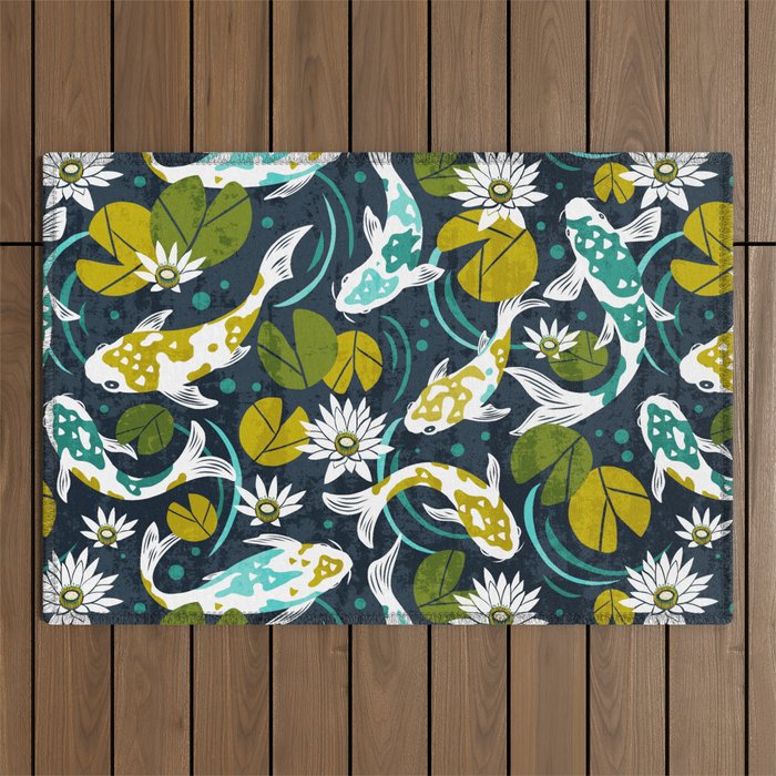Koi Pond - Green Outdoor Rug Gallery Image 1