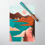 Retro Lake Wrapping Paper Gallery Image 1