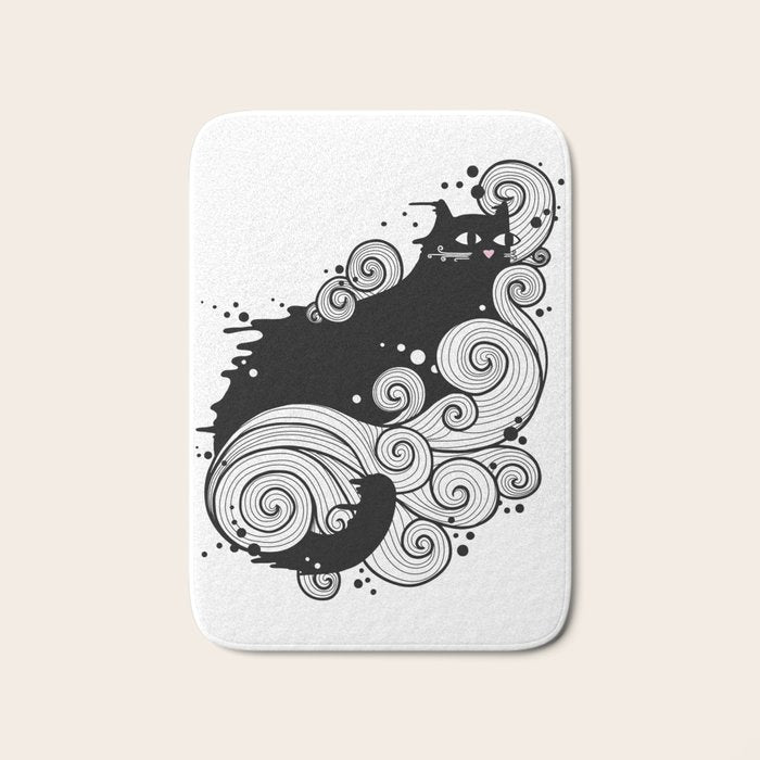 The Cat and the Sea Bath Mat Gallery Image 1