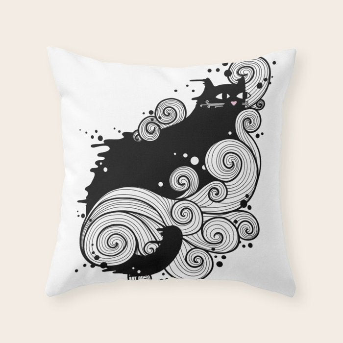 The Cat and the Sea Throw Pillow Gallery Image 6