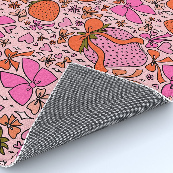 Strawberries and Bows Print Rug Gallery Image 4