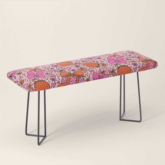 Strawberries and Bows Print Bench Gallery Image 1