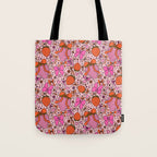 Strawberries and Bows Print Tote Bag Gallery Image 1