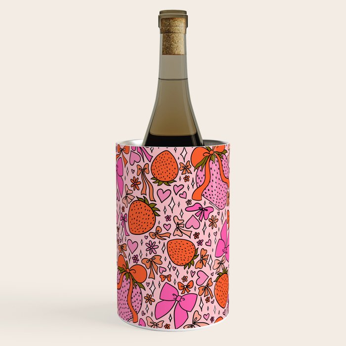 Strawberries and Bows Print Wine Chiller Gallery Image 1