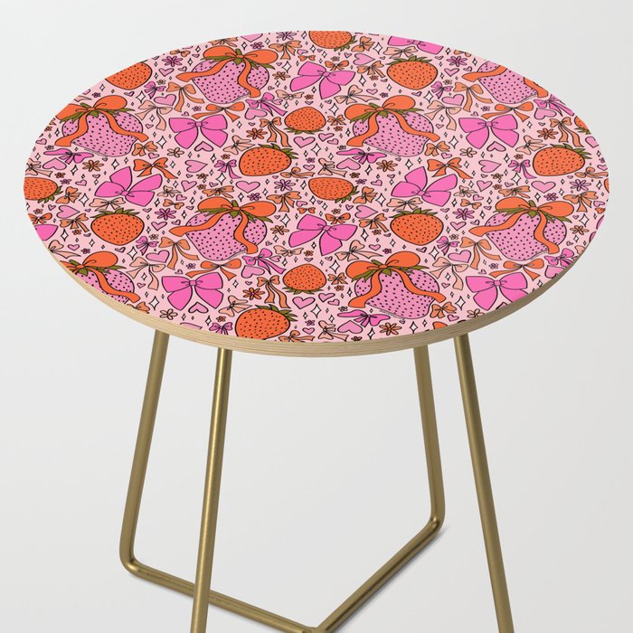 Strawberries and Bows Print Side Table Gallery Image 2