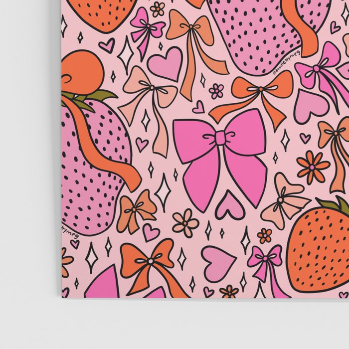 Strawberries and Bows Print Poster Gallery Image 3