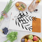 'Autumn Vine' Minimal Mid Century Abstract Shapes With Floral Plant Motif Boho Vintage Paper Collage Line Drawing Cutting Board Gallery Image 2