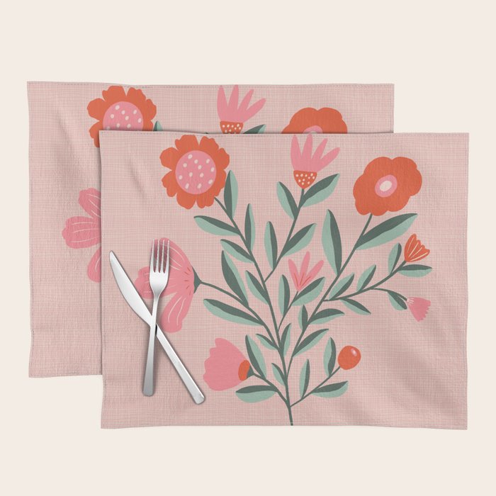 Pink Folk Bouquet Placemat Gallery Image 1