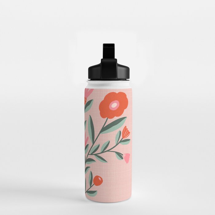 Pink Folk Bouquet Water Bottle Gallery Image 2