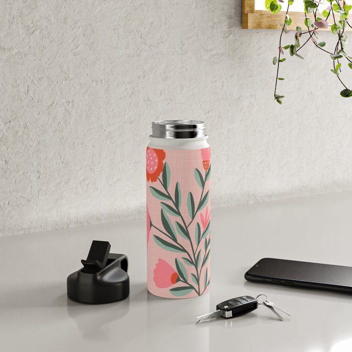 Pink Folk Bouquet Water Bottle Gallery Image 4