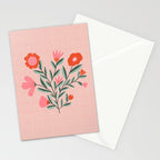 Pink Folk Bouquet Stationery Card Gallery Image 2