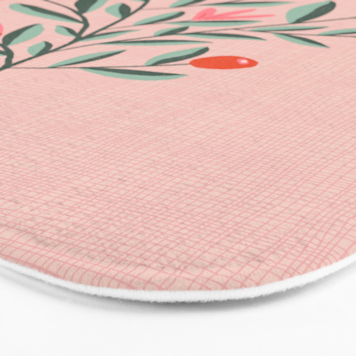 Pink Folk Bouquet Bath Mat Gallery Image 3