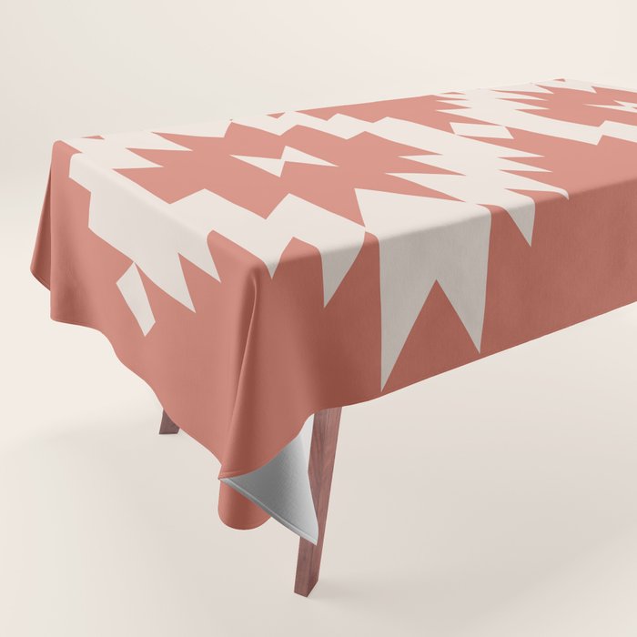 Southwestern Minimalism - Bright Coral Red Tablecloth Gallery Image 1
