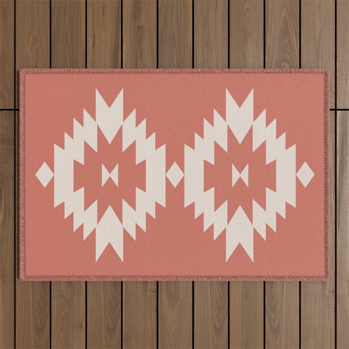 Southwestern Minimalism - Bright Coral Red Outdoor Rug Gallery Image 1