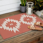 Southwestern Minimalism - Bright Coral Red Outdoor Rug Gallery Image 2