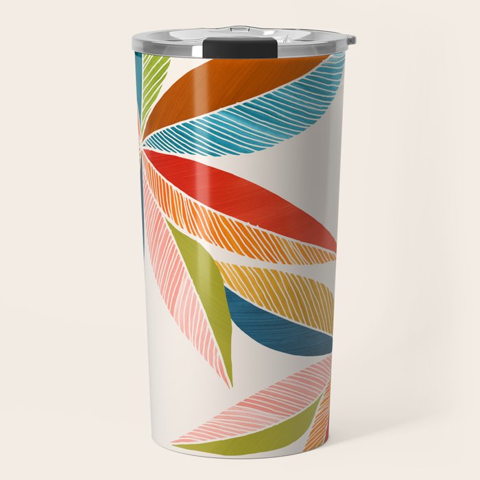 Multicolorful Leaf Design Travel Mug Gallery Image 1