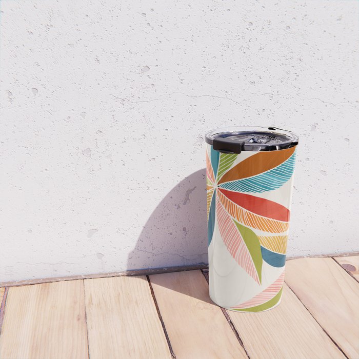 Multicolorful Leaf Design Travel Mug Gallery Image 4