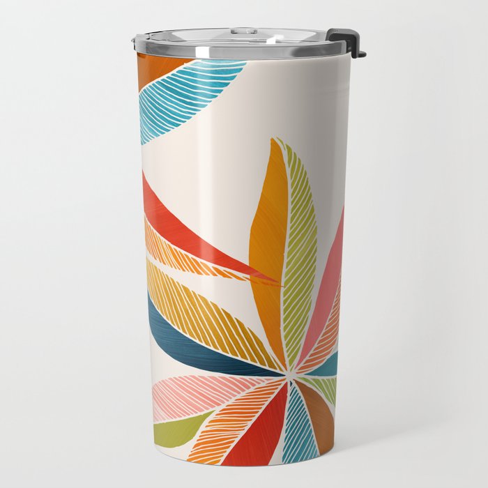 Multicolorful Leaf Design Travel Mug Gallery Image 2