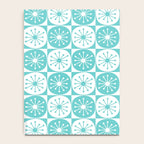 Mid Century Modern Retro Checkered Atomic Dots Pattern in Medium Turquoise and White Notebook Gallery Image 4