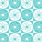 Mid Century Modern Retro Checkered Atomic Dots Pattern in Medium Turquoise and White Coffee Mug Gallery Image 2