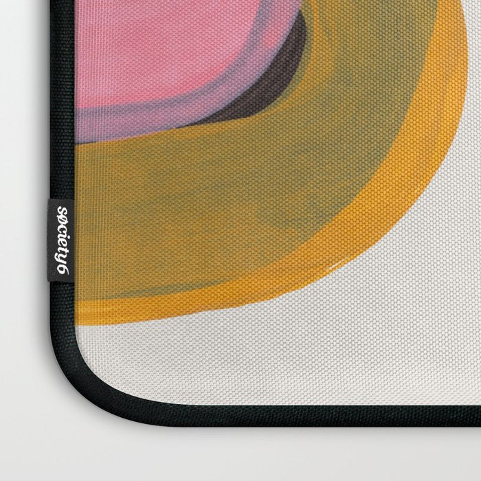 Hills Mid Century Modern Minimalist Fun Colorful Abstract Shapes Pink Yellow Black by Ejaaz Haniff Laptop Sleeve Gallery Image 3
