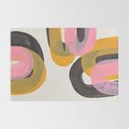 Hills Mid Century Modern Minimalist Fun Colorful Abstract Shapes Pink Yellow Black by Ejaaz Haniff Rug Gallery Image 2