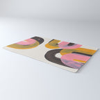 Hills Mid Century Modern Minimalist Fun Colorful Abstract Shapes Pink Yellow Black by Ejaaz Haniff Rug Gallery Image 3